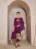 Purple Pure Tapeta Silk Designer Dress Material